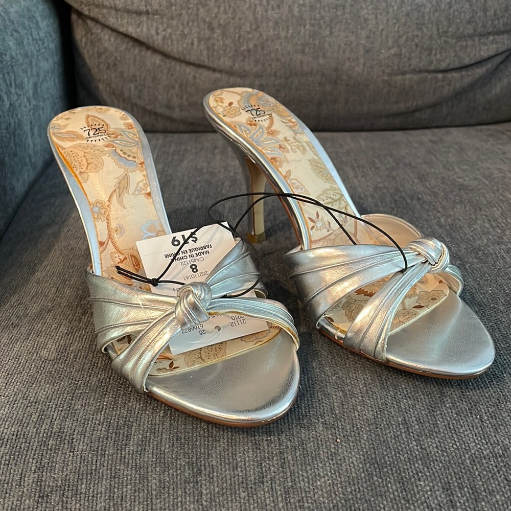 Silver high heels